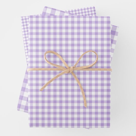 Classic Gingham Soft Lavender Geschenkpapier Set (Beispiel)