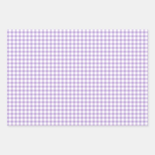 Classic Gingham Soft Lavender Geschenkpapier Set (Vorderseite)