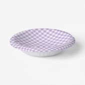 Classic Gingham Soft Lavender Pappteller (Gewinkelt)