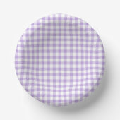 Classic Gingham Soft Lavender Pappteller (Vorderseite)