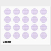 Classic Gingham Soft Lavender Runder Aufkleber (Blatt)