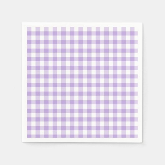 Classic Gingham Soft Lavender Serviette (Vorderseite)
