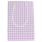 Classic Gingham Soft Lilac Mittlere Geschenktüte (Vorderseite)