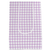 Classic Gingham Soft Lilac Mittlere Geschenktüte (Rückseite)