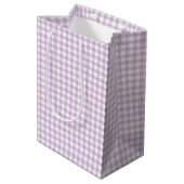 Classic Gingham Soft Lilac Mittlere Geschenktüte (Rückseite Schrägansicht)