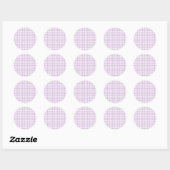 Classic Gingham Soft Lilac Runder Aufkleber (Blatt)