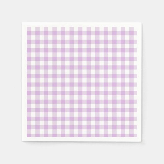 Classic Gingham Soft Lilac Serviette (Vorderseite)