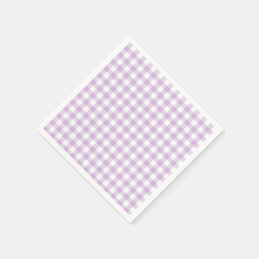 Classic Gingham Soft Lilac Serviette (Ecke)