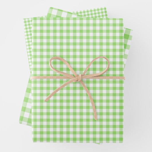 Classic Gingham Spring Green Geschenkpapier Set (Beispiel)