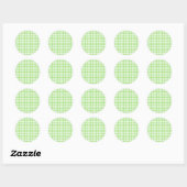 Classic Gingham Spring Green Runder Aufkleber (Blatt)