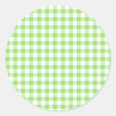 Classic Gingham Spring Green Runder Aufkleber (Vorderseite)