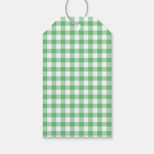 Classic Gingham Summer Green Geschenkanhänger (Vorderseite)