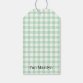 Classic Gingham Summer Green Geschenkanhänger (Rückseite)