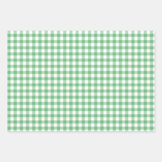 Classic Gingham Summer Green Geschenkpapier Set (Vorderseite 2)