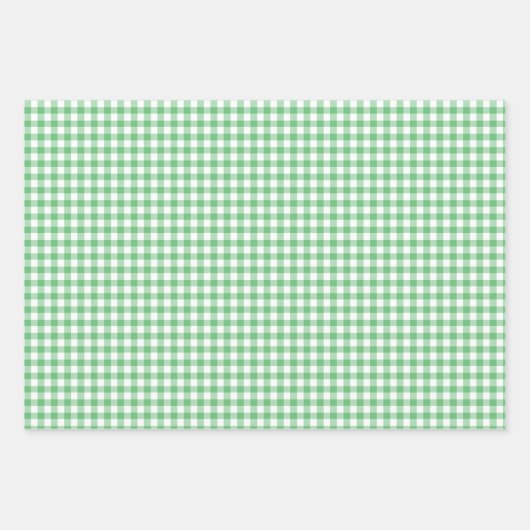 Classic Gingham Summer Green Geschenkpapier Set (Vorderseite)