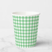 Classic Gingham Summer Green Pappbecher (Links)