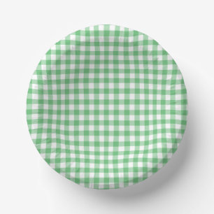 Classic Gingham Summer Green Pappteller