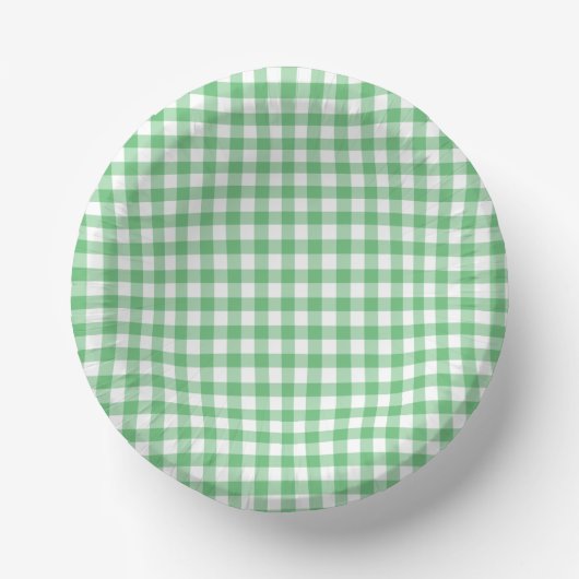 Classic Gingham Summer Green Pappteller (Vorderseite)