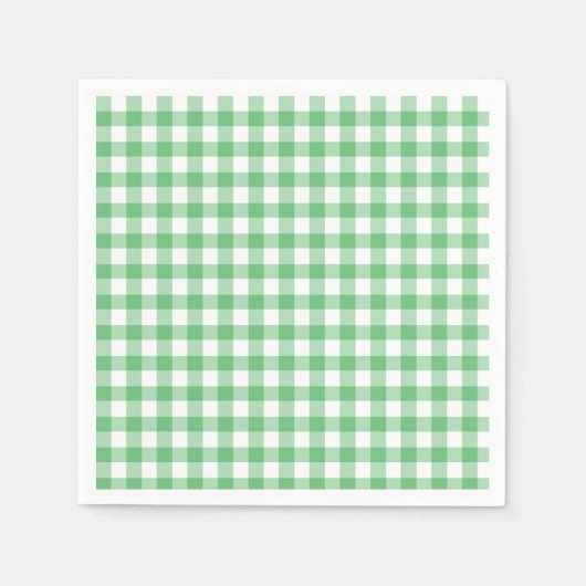Classic Gingham Summer Green Serviette (Vorderseite)