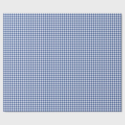 Classic Gingham True Blue Geschenkpapier (Flach)