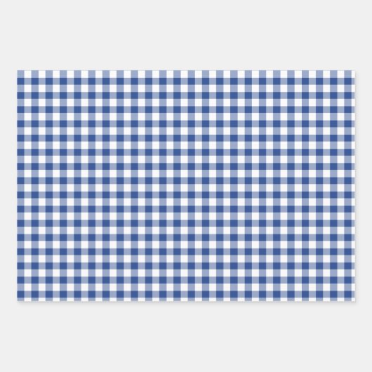 Classic Gingham True Blue Geschenkpapier Set (Vorderseite 2)
