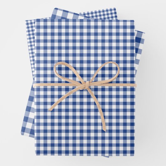 Classic Gingham True Blue Geschenkpapier Set (Beispiel)