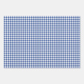 Classic Gingham True Blue Geschenkpapier Set (Vorderseite)