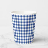 Classic Gingham True Blue Pappbecher (Links)