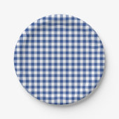 Classic Gingham True Blue Pappteller (Vorderseite)