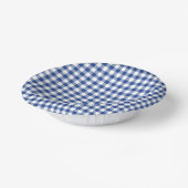 Classic Gingham True Blue Pappteller (Gewinkelt)