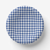 Classic Gingham True Blue Pappteller (Vorderseite)