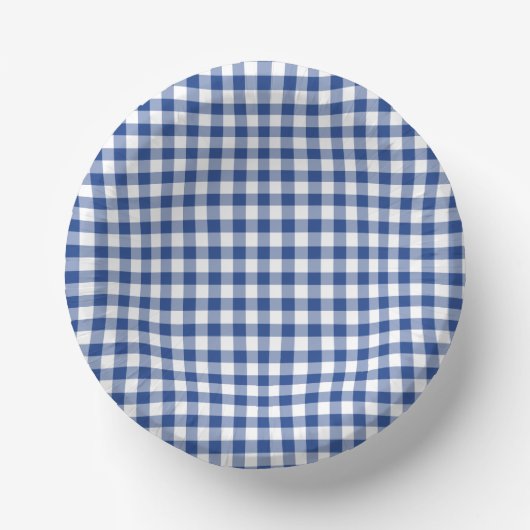 Classic Gingham True Blue Pappteller (Vorderseite)