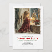 Classic girl awaits Santa printable Christmas  Einladung (Vorderseite)