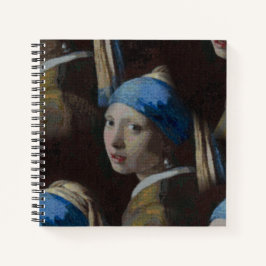 Classic Girl mit Perlenohrring, Crochet Replik Notizblock