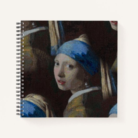 Classic Girl mit Perlenohrring, Crochet Replik Notizblock (Vorderseite)