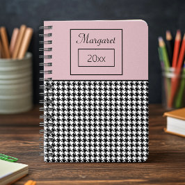 Classic Girly Hahnentrittmuster & Pink Notebook 6. Notizblock