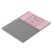 Classic Girly Hahnentrittmuster & Pink Notebook 6. Notizblock (Linke Seite)