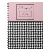 Classic Girly Hahnentrittmuster & Pink Notebook 6. Notizblock (Vorderseite)