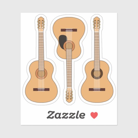 Classic Gitarre 3 Pack Aufkleber (Blatt)