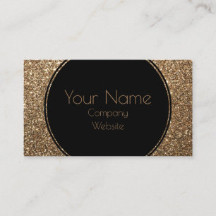 Classic Glamour Gatsby Black and Gold Glitzer Visitenkarte