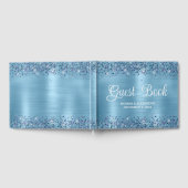 Classic Glittery Baby Blue Foil Wedding Guest Book Gästebuch (Voll)