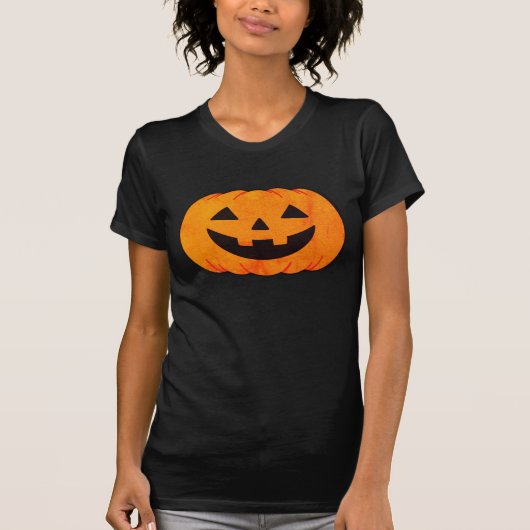 Classic Glowing Jack-O'-Lantern Pumpkin Halloween T-Shirt (Vorderseite)