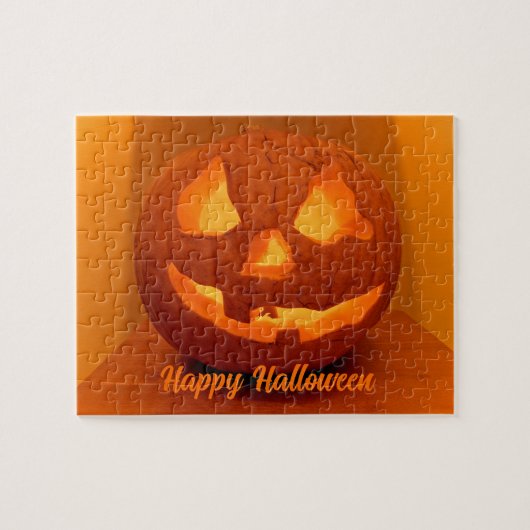 Classic Glows Carved Pumpkin Puzzle (Horizontal)
