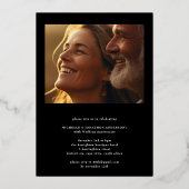 Classic Gold 50th Photo Wedding Anniversary Folieneinladung (Rückseite)