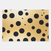 Classic Gold Akzentuiert Schwarz und Weiß Polka Do Geschenkpapier Set (Vorderseite 2)