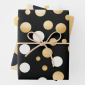 Classic Gold Akzentuiert Schwarz und Weiß Polka Do Geschenkpapier Set (Beispiel)