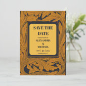 Classic Gold Art Nouveau Hochzeit Save The Date (Stehend Vorderseite)