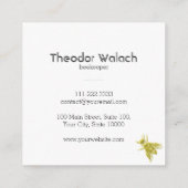 Classic Gold Bee Beruflich Square Business Card Quadratische Visitenkarte (Rückseite)