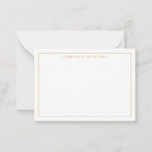 Classic Gold Beruflich Simple Thin Border Mitteilungskarte (Vorderseite)