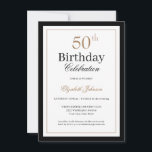 Classic Gold Black 50th Birthday Party Einladung<br><div class="desc">Classic Gold Black 50th Birthday Party Invitation</div>